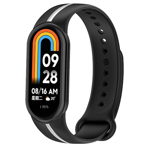 Myk silikonklokkebånd for Xiaomi Smart Band 8 tofarget justerbar håndleddsstropp med spenne/gul C Xiaomi Smart Band 8
