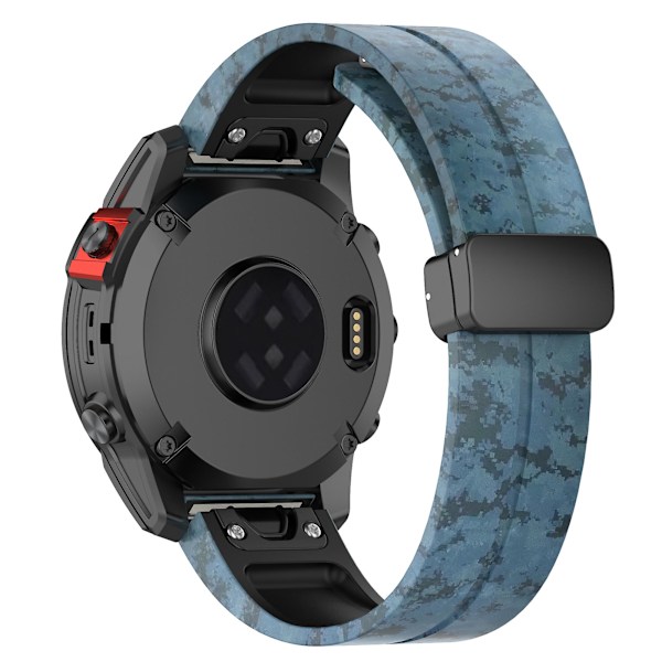 Musta solki 22mm Camouflage rannekoru kellohihna Garmin Fenix 7/ Forerunner 965/955/945/935 Mosaic