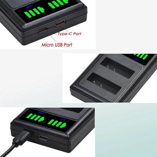Batteriladdare för Panasonic kamera DMW-BLH7 DMW-BLH7PP DMW-BLH7E laddare, DMC-GM5 DMC-GF7