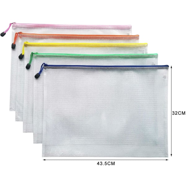 A3 dokumentmappe fil glidelås poser Plast lommebøker mappe (a3-10 stk)