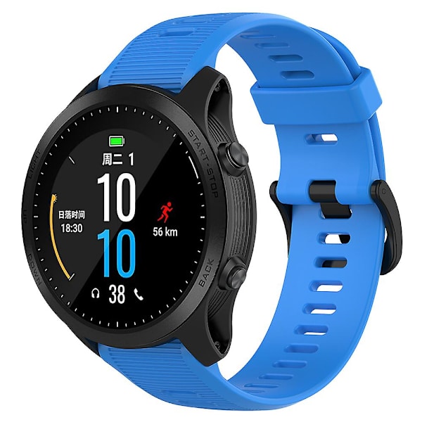 For Garmin Forerunner 945/ 935 Udskiftning Rem Stål Spænde Tekstureret Silikone Urrem Blue