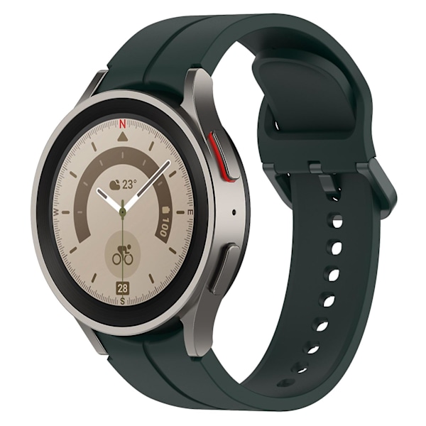 För Samsung Galaxy Watch6 / Watch6 Classic / Watch 5 / 5 Pro / Watch3 41mm Silikon Groove Watchband 20mm Klockarmband Green