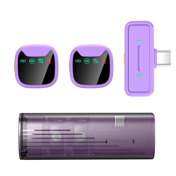 Lavalier-mikrofon med flere støjreduktionsfunktioner Purple Type-c