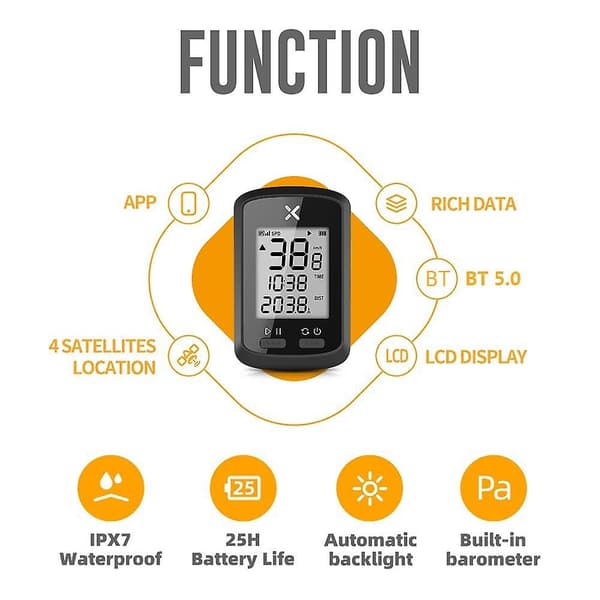 Smart GPS sykkelcomputer trådløs digital speedometer Xoss