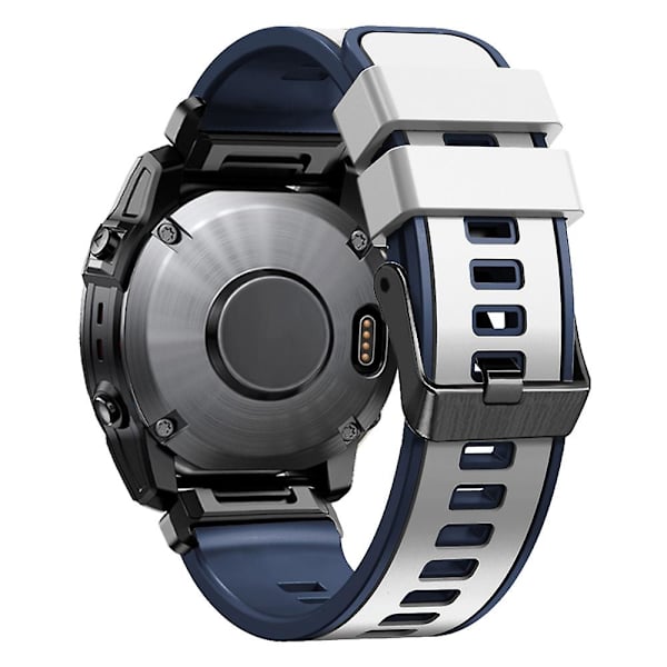 Til Garmin Tactix 7 Pro/Tactix Delta Udskiftningsarmbånd Hurtigudløsning Dual-farve Blød Silikone Sport Urrem White    Blue