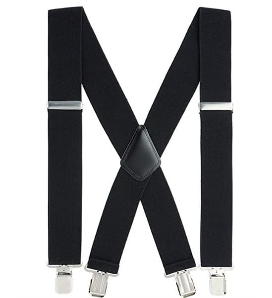 Herre Heavy-Duty Seler: 2-Tommer Bred, X-Rygs Justerbar Elastik (Sort)