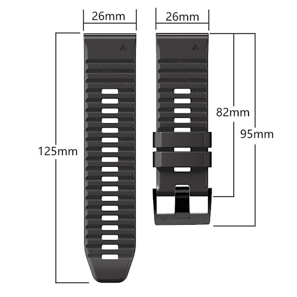For Garmin Tactix Delta/Enduro Horisontale Striper Silikon Erstatningsklokke Rem Justerbar Håndleddsbånd Green  Black