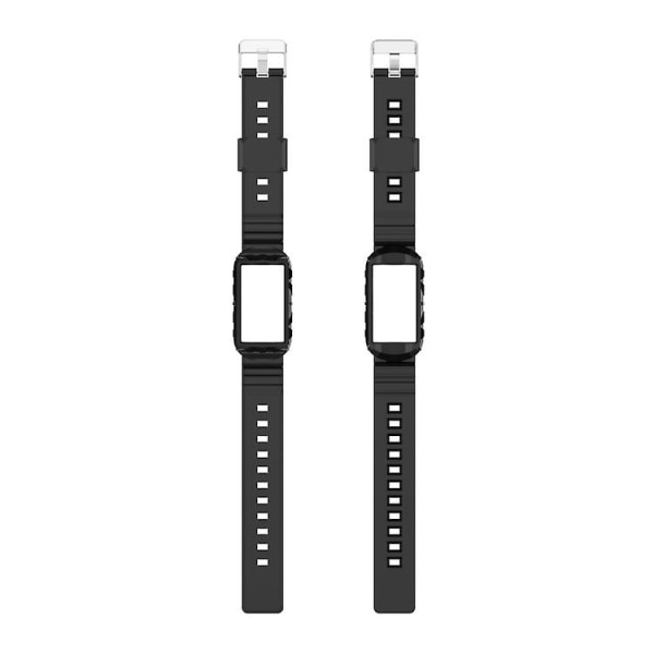 For Fitbit Charge 4 Silicone One Body Armor Watch Band WFZ Black