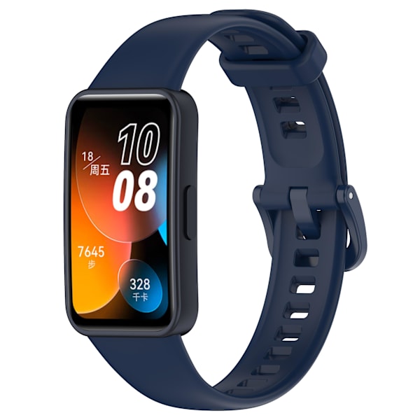 Ersättningsarmband 24mm PU-läder klockarmband för Huawei Band 8 Ink Blue