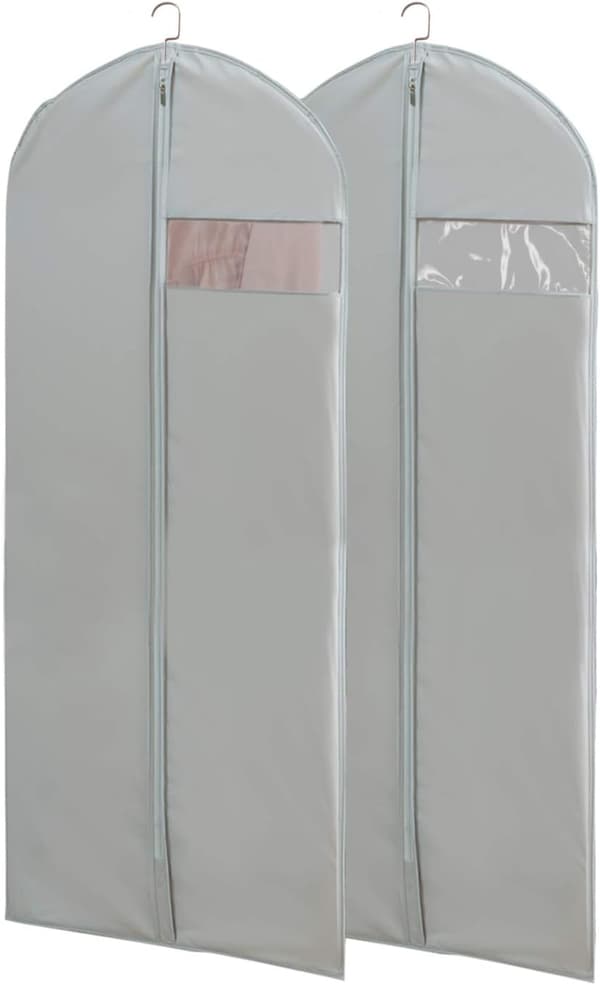 65\" Klädväskor med genomskinliga fickor (2-pack, grå)
