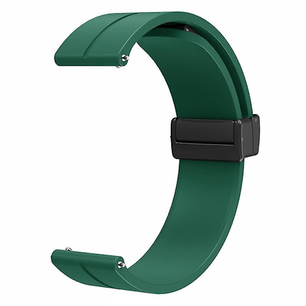 Magnetisk vikbar spänne 20mm silikonarmband klockarmband för Huami Amazfit Gtr Mini/ Gts 4/3/2 / Bip 3 Army Green