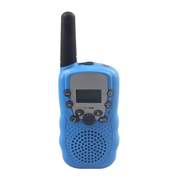 1 par børne walkie talkie 3 km vores dør interphone LCD-skærm Bærbar walkie talkie Blue