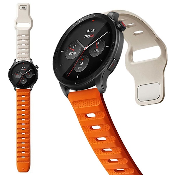 Punkttexturerad klockarmband för Samsung Galaxy Watch6 / Watch6 Classic / Watch 5 Pro / Watch4 Classic, 20 mm silikon sportband Orange