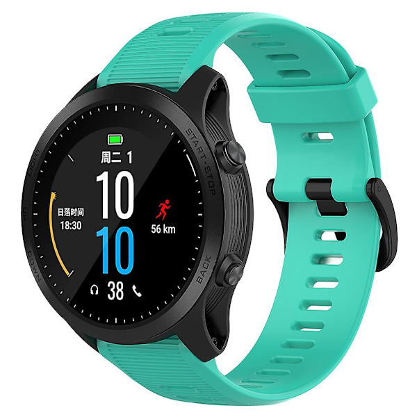 For Garmin Forerunner 945/ 935 Udskiftning Rem Stål Spænde Tekstureret Silikone Urrem Lake Blue