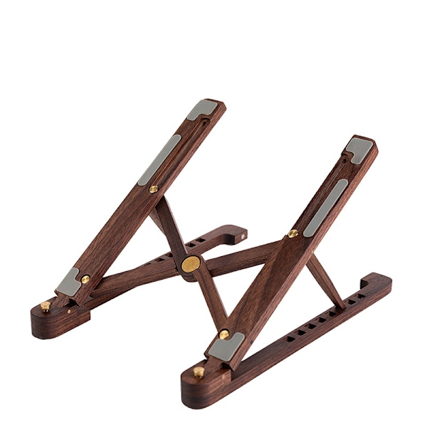 Træ Laptop Stand Foldbar 8 Niveauer Højde Justerbar Bærbar Notebook Holder Computer Support til MacBook Air Pro 11-17 brown