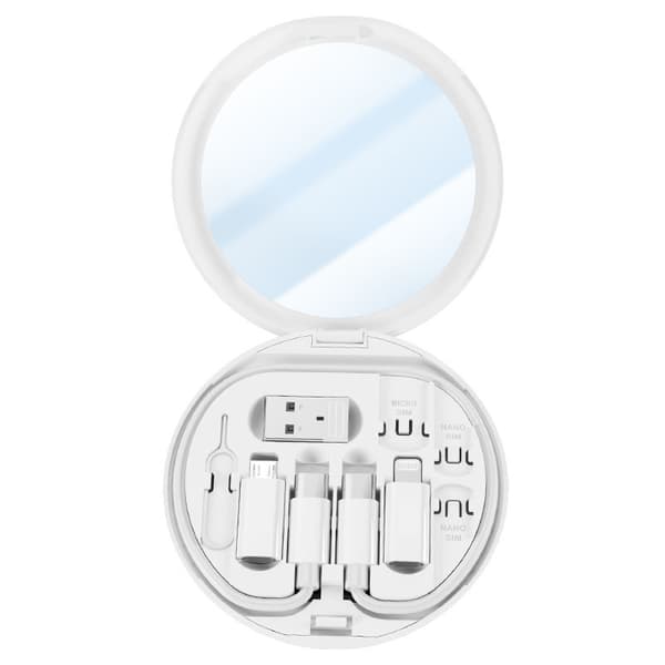 Adapter - 9-i-1 Kabel Lader Etui, USB C Adaptersett (Hvit)