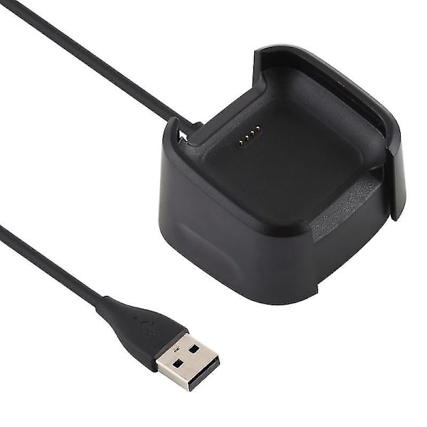 Til Fitbit Versa 2 oplader opladningsdock baseholder med 1m opladerkabel (sort)