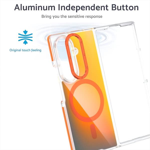 Etui til Samsung Z Fold 7, tofarget kameleon Magsafe anti-fall (hvit)