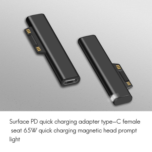 Type-C til Surface PD Hurtigopladning Stikadapter til Surface 3 4 5 6 Stik USB-C TypeC Surface Book