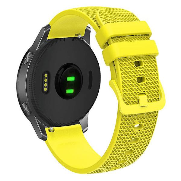 18mm Rutete Silikonklokkestropp for Garmin Venu 3s / Forerunner 265s Yellow
