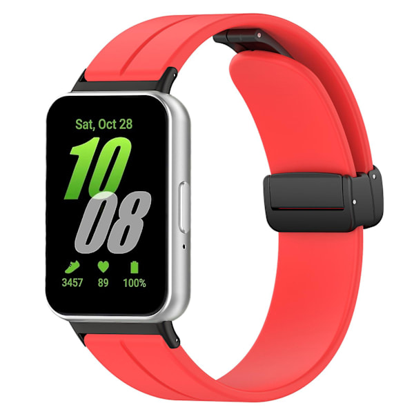 Samsung Galaxy Fit3 SM-R390 -silikoniranneke, jossa taittolukko Red