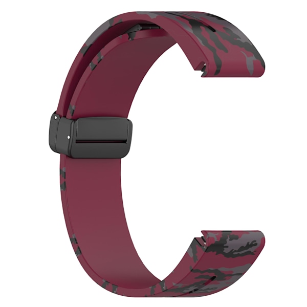 Svart spänne 22mm kamouflage handledsrem armband för Garmin Fenix 7/ Forerunner 965/955/945/935 Camo Wine Red