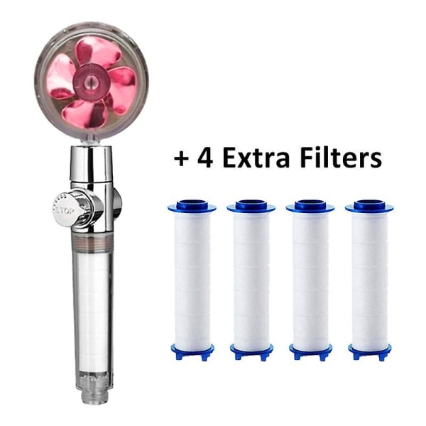 Propel brusehoved højtrykssæt 360 roter med 1 gratis vandfilter gylden blæser turbolader ren regnspiral helix øko bruser R extra filter