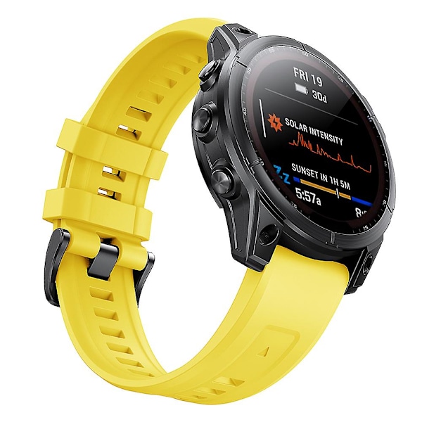 KALEBOLKLB-TXGJ-001 För Garmin Fenix 7S / 7S Pro 20mm Silikonklockarmband Trapezformade hål Yellow