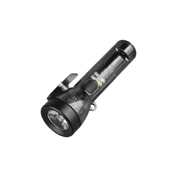 200 Lumen Bärbar Multifunktionell Uppladdningsbar LED Ficklampa Svart
