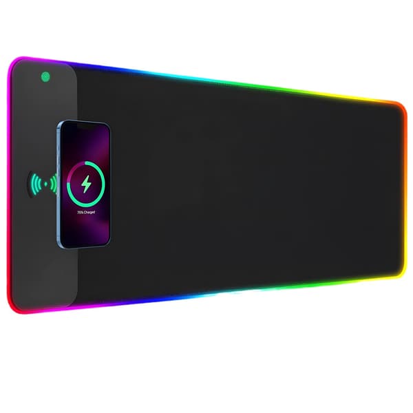 Musematte - RGB 4 lysmoduser, 15W trådløs lading (Svart, 300*800mm)
