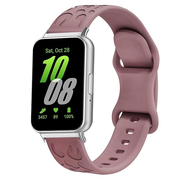Samsung Galaxy Fit -silikoniranneke, leopardikuvioitu, vaihdettava rannehihna - pinkki Smoke Purple
