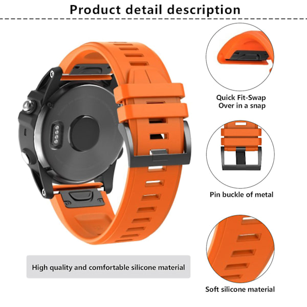 KLB-PWGJ-001 Til Garmin Fenix 7X / 7X Pro Ur Bånd 26mm Silikone Urrem White
