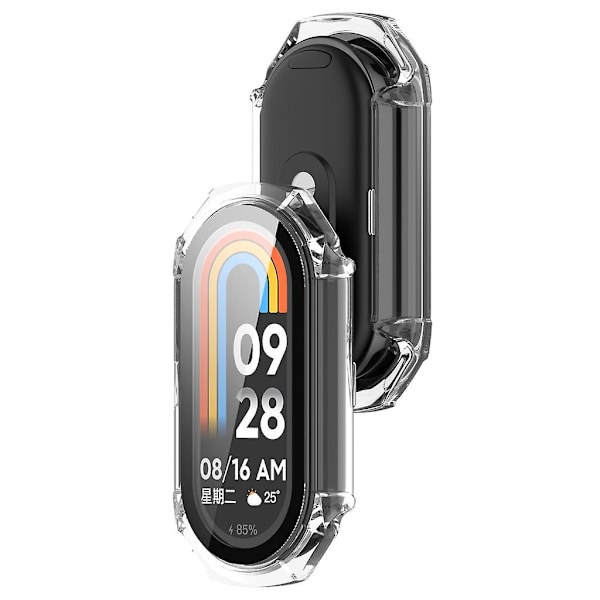 För Mi-Band 8 Full Edge-Screen Protector Case Watch Bumper-Shell Dammtätt cover Transparent