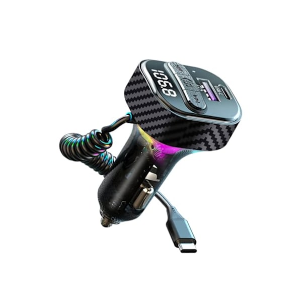 Auton Bluetooth FM-lähetin langaton Bluetooth 5.3 radioadapteri latauskaapelilla handsfree-puheluille U-levyn tuella