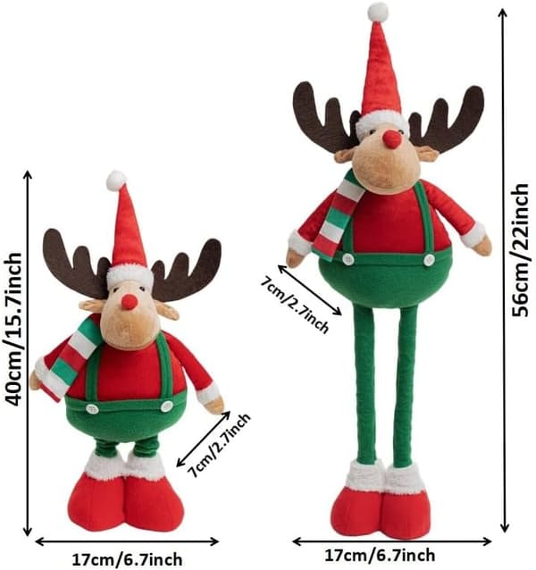 Sæt med 3 juleplys 56 cm langbenede dukker