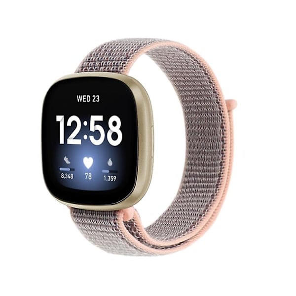 Fitbit Versa 3 Nylon Loop watch HOS Pink Sand