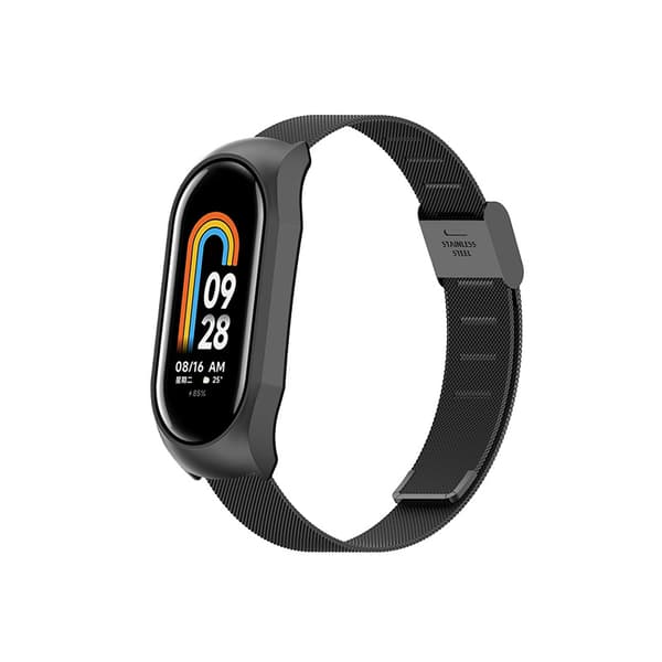 Armbånd til Xiaomi Mi Band 8 Milan Håndled Metalspænde (Sort)