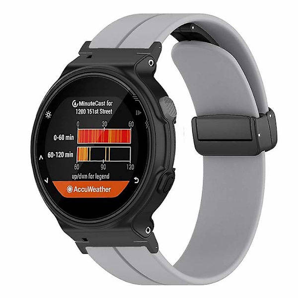 Magneettinen solki Silikonihihna Ranneke Garmin Forerunner 220/230/235/735xt/620/630 Grey