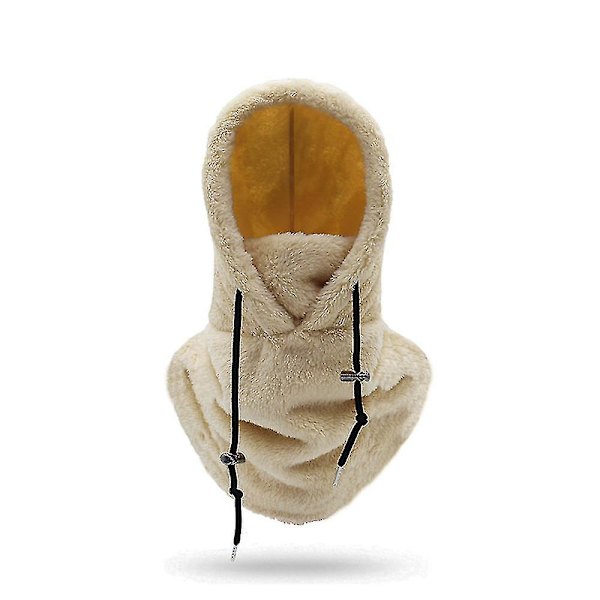 Sherpa Hood Ski Mask Talvi Balaclava Kylmä Sää Tuulenpitävä Säädettävä Lämmin Hupullinen Cover Cap Huivi Khaki