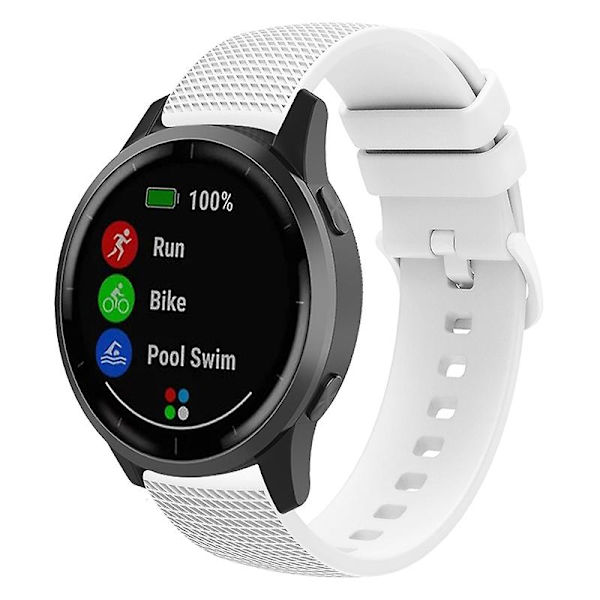 Rutiga mönstrade 22 mm remmar i silikon för Samsung Gear S3 / Huami Amazfit Pace White