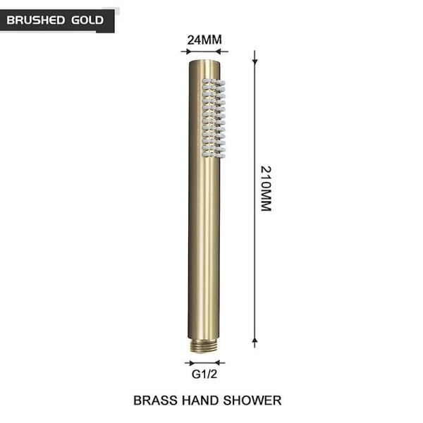 Håndholdt dusjhode i messing rundt håndholdt badekarsprinkler hvit/børstet gull/krom/grå/matt svart dusjsprøyte Gold shower only