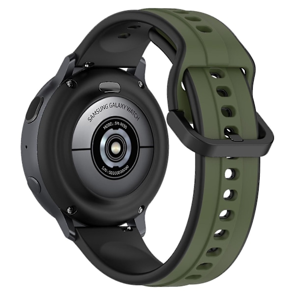 Til Samsung Galaxy Watch Active2 44mm 40mm Sport Remme Dobbelt 20mm Silikone Udskiftningsrem Dark Green Black B Samsung Galaxy Watch A