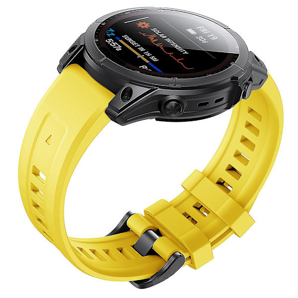 KLB-LWGJ-001 För Garmin Fenix 7 / 7 Pro Remband QuickFit 22mm Silikon Armband Yellow