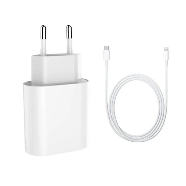 PD 3.0 20W hurtigoplader med Lightning USB-C-kabel til iPhone SE 2020 (Type C - Lightning -hvid)