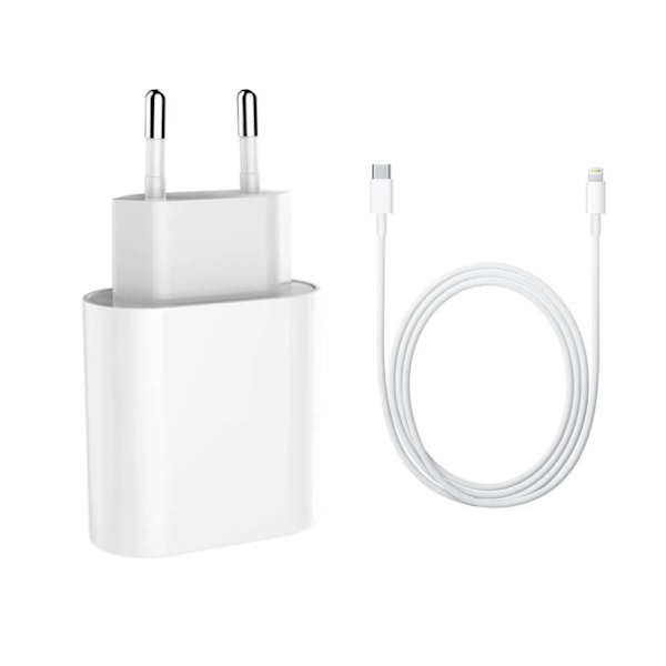 PD 3.0 20W snabbladdare med Lightning USB-C-kabel (för iPhone SE 2020 Typ C - Lightning -vit)