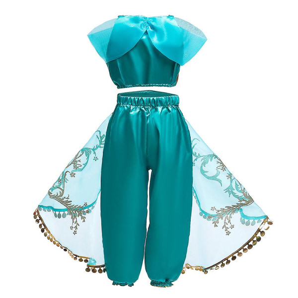 Piger Arabisk Prinsesse Kostume Børn Jasmin Kjole Til Karneval Børn Aladdin Lampe Fancy Outfit 100cm