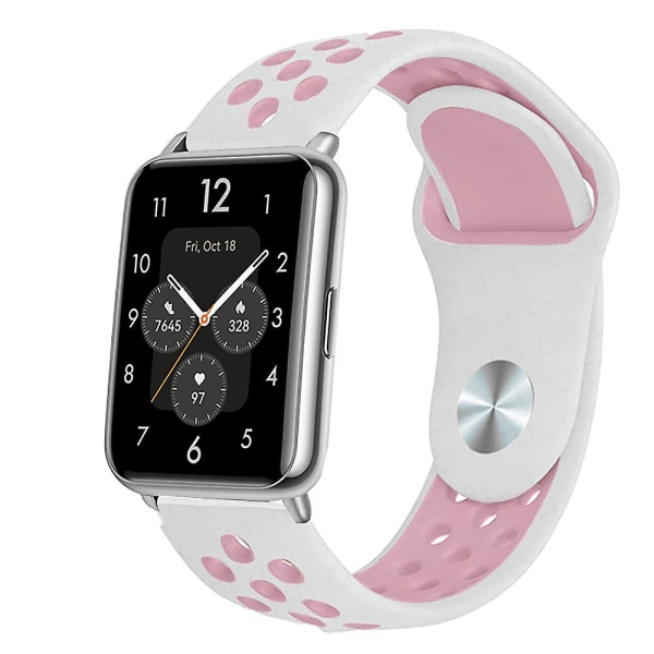 Silikonrem för Huawei Watch Fit 2 Band Active Classic Smartwatch Tillbehör Correa Ersättningsbälte Huawei Watch Fit2-rem pink white1