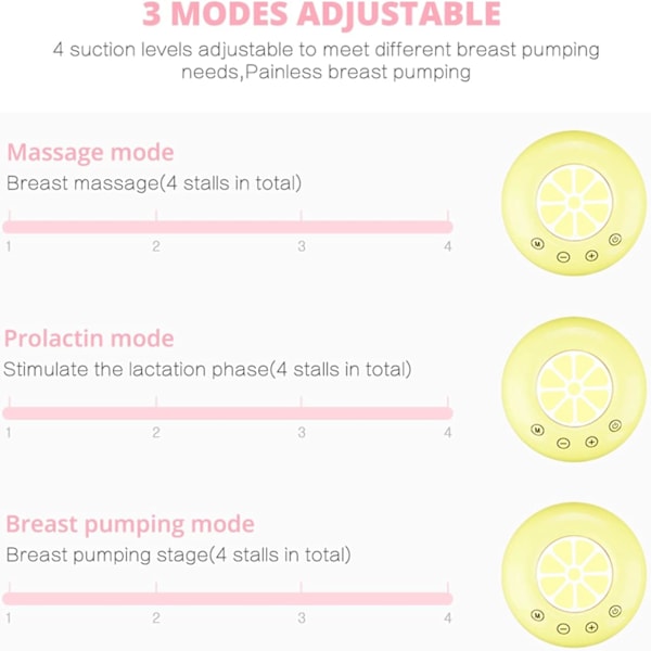 Brystpumper Baby Amning Dobbelt Elektrisk Brystpumpe Med Mælkeflaske Usb Bpa Fri Hvid