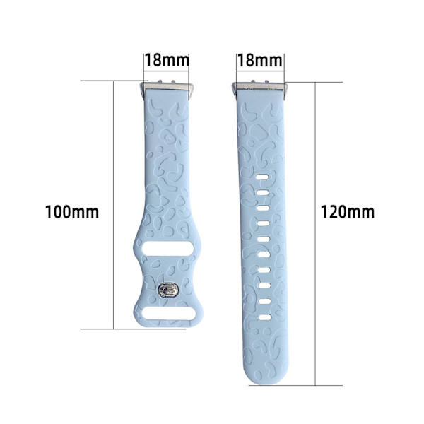 Samsung Galaxy Fit -silikoniranneke, leopardikuvioinen vaihdettava rannehihna - pinkki Light Blue