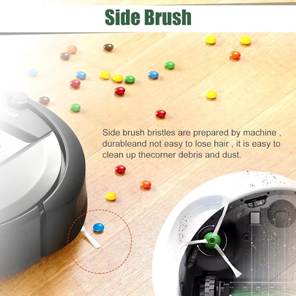 Erstatningstilbehørssett for iRobot Roomba I8 I8+ I7 I7+ I6 I6+ I4 I3 I3+ Plus J7 E5 (13 deler)